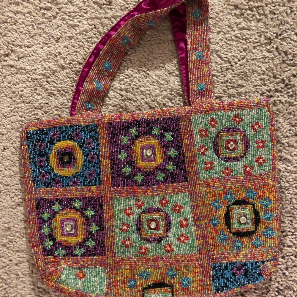 Boho chic beaded purse